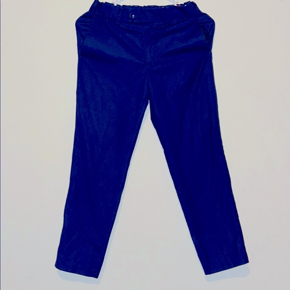 Navy Blue Formal Pants with Elastic Waistband
